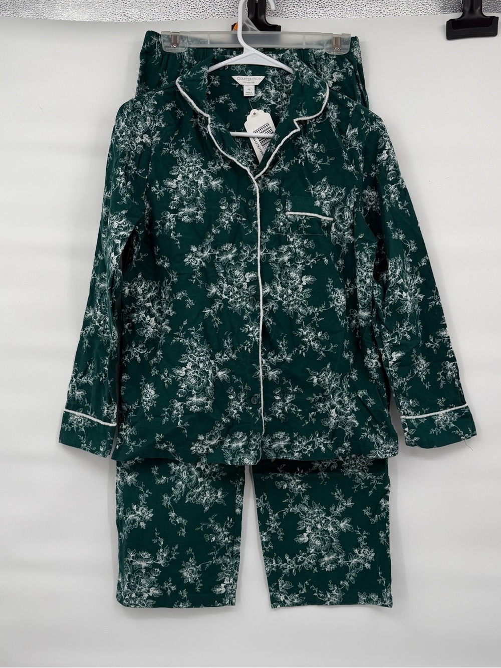 Charter club nwot cotton flannel winter floral button up pajamas